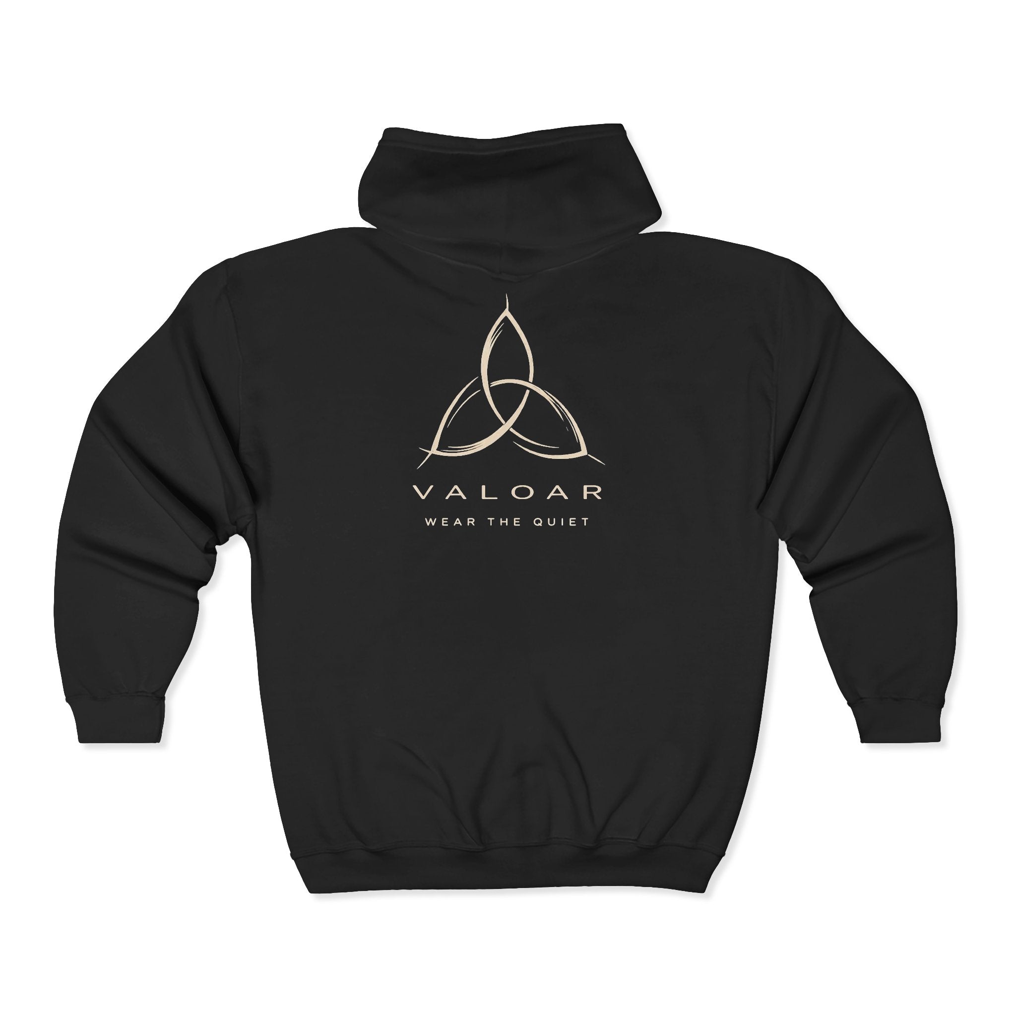 VALOAR “Wear the Quiet” Zip Hoodie – Minimal Full-Zip Unisex Hoodie