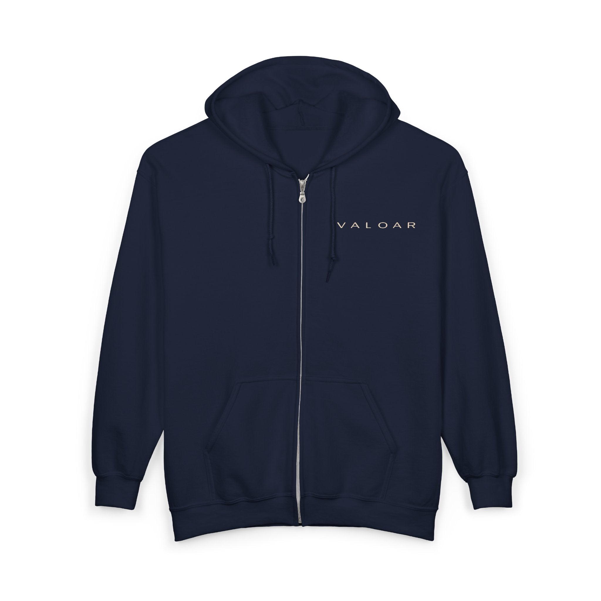 VALOAR “Wear the Quiet” Zip Hoodie – Minimal Full-Zip Unisex Hoodie